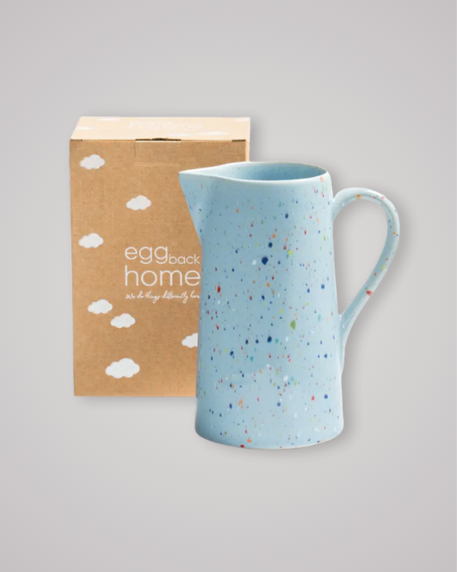 Soft blue stoneware pitcher with glossy reactive glaze, Party Collection, 1.5L